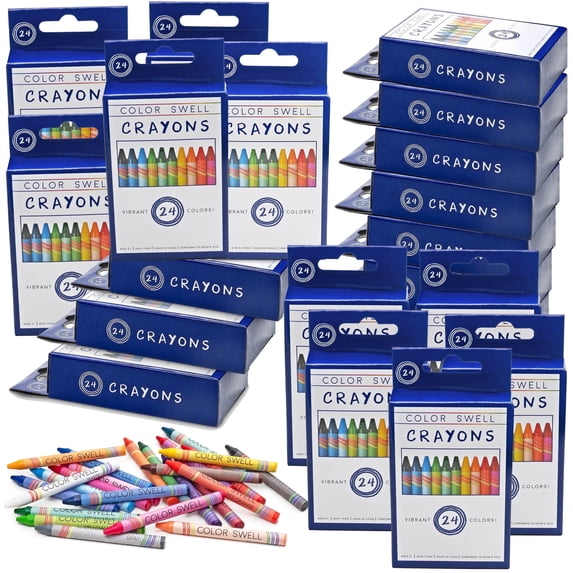 Color Swell Bulk Crayons 20 Packs of 24 Crayons per Pack