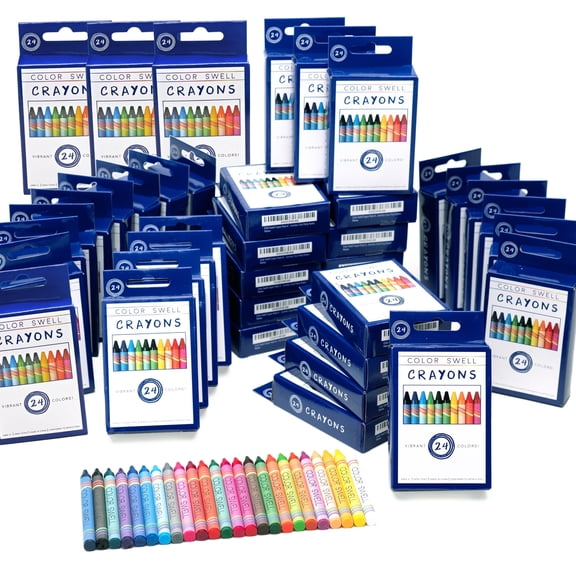 Color Swell Bulk Crayons - 40 Packs 24 Crayons per Pack (960 Crayons Total) - Bulk Crayons