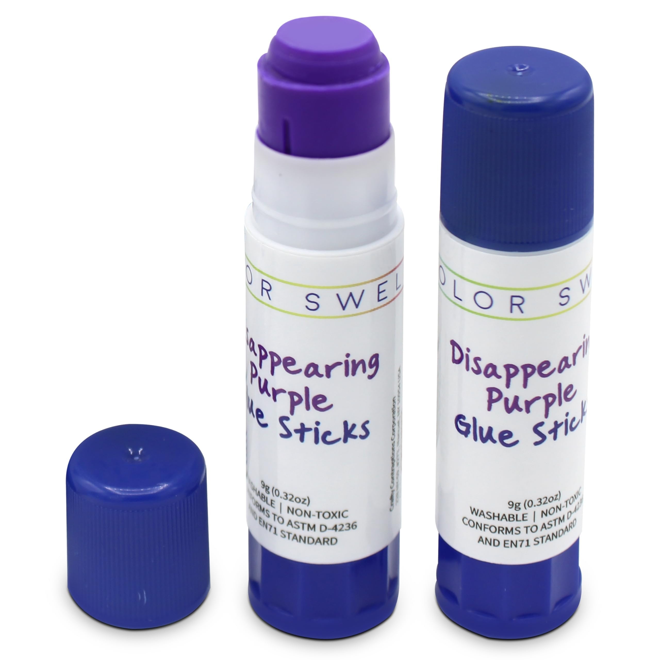 Color Swell Bulk Glue Stick 60 Pack - Disappearing Purple Glue 9g per Stick