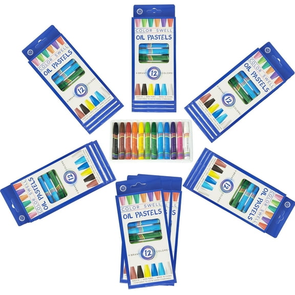 Color Swell Bulk Oil Pastels 18 Packs of 12 Count (216 in total, assorted colors, ages 5+)