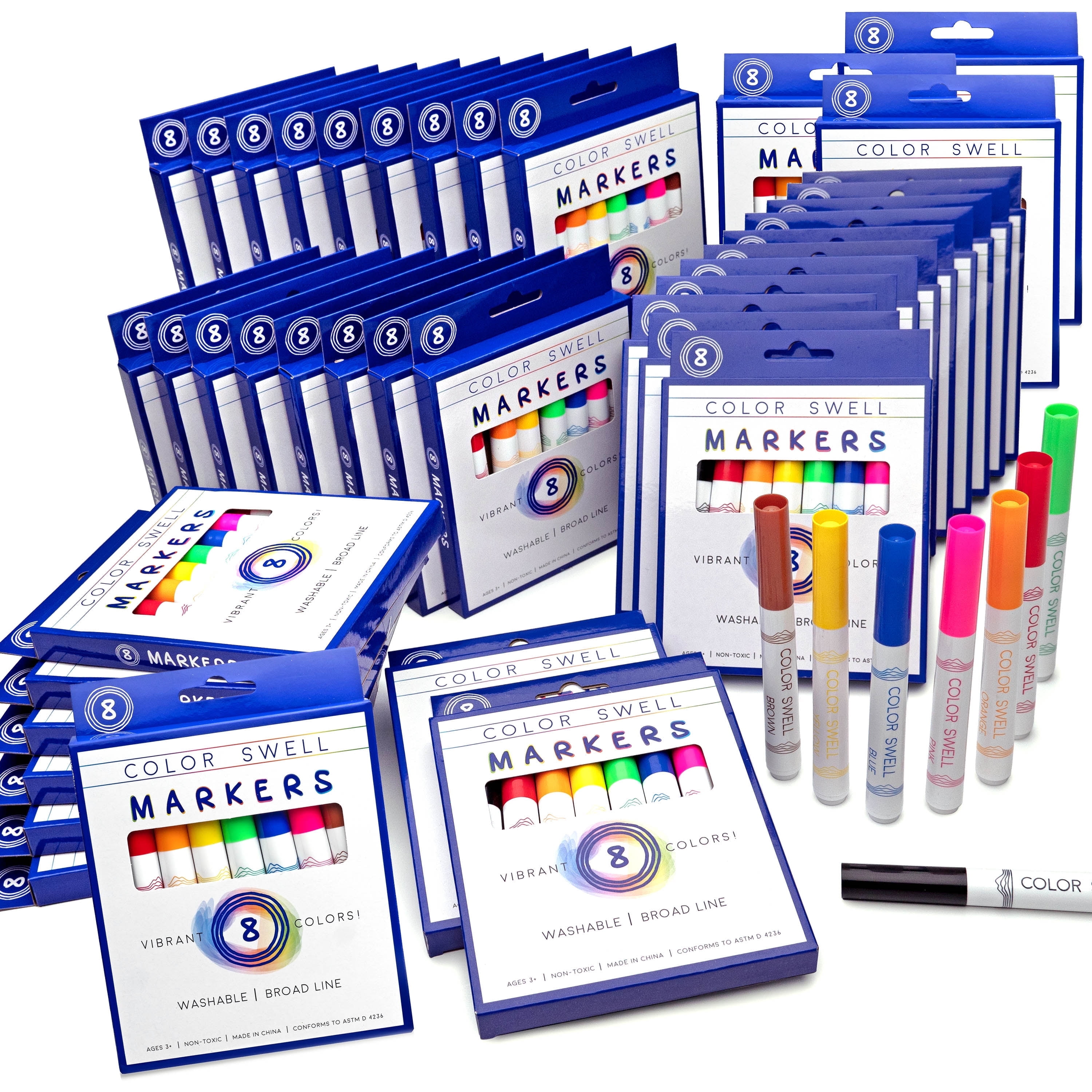 The Coupon deal of  Color Swell Classic Colored Bulk Washable Markers - 40 Packs, 8 Markers per Box (320 Total)