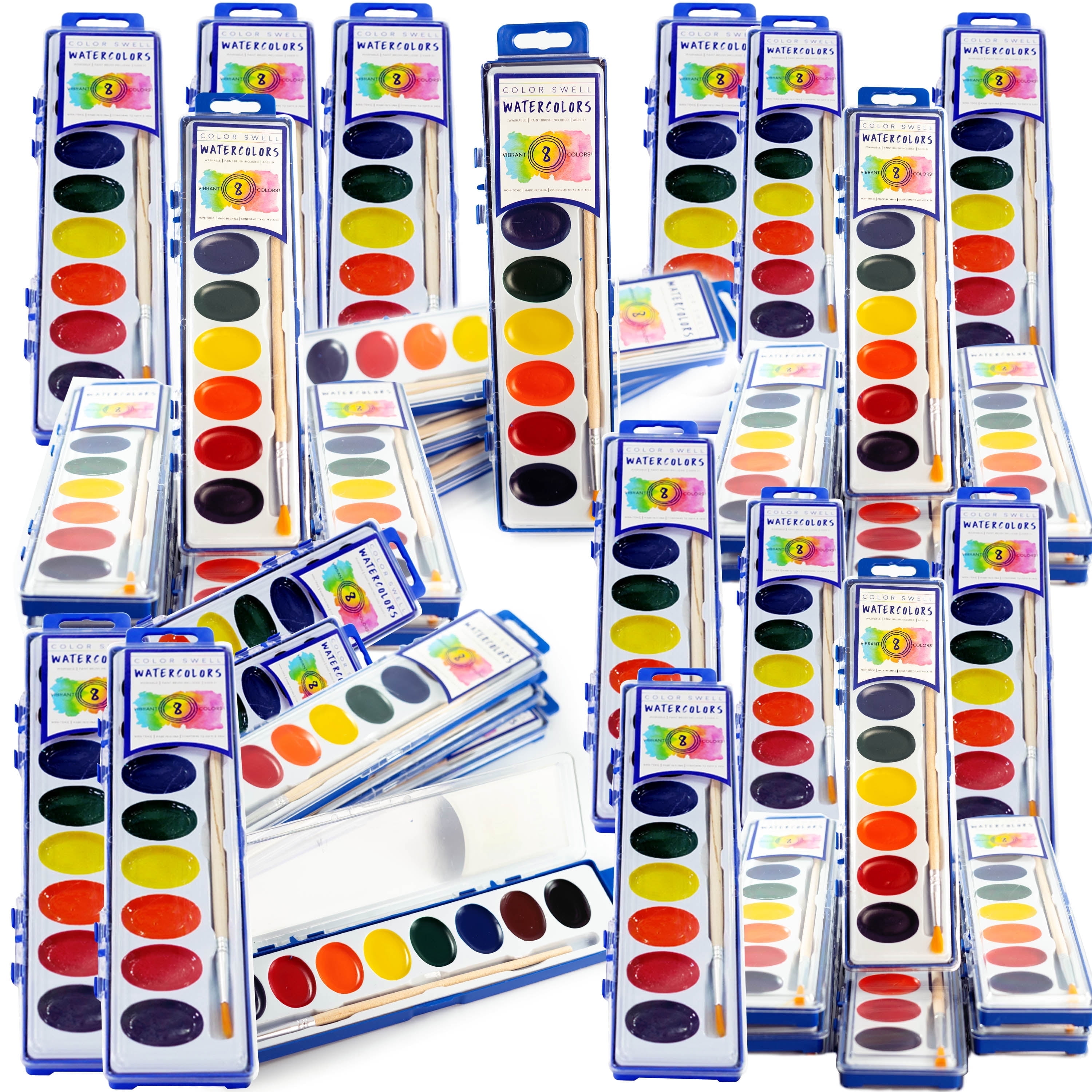 Color Swell Bulk Washable Watercolors Kit - 40 Packs, 8 Colors Each ...