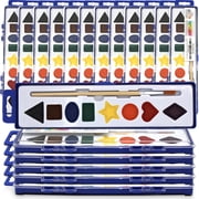 Color Swell Bulk Watercolor Paints with Shapes 18 pack for Learning Shapes with Strong Wood Brush 8 Colors Washable Water Colors
