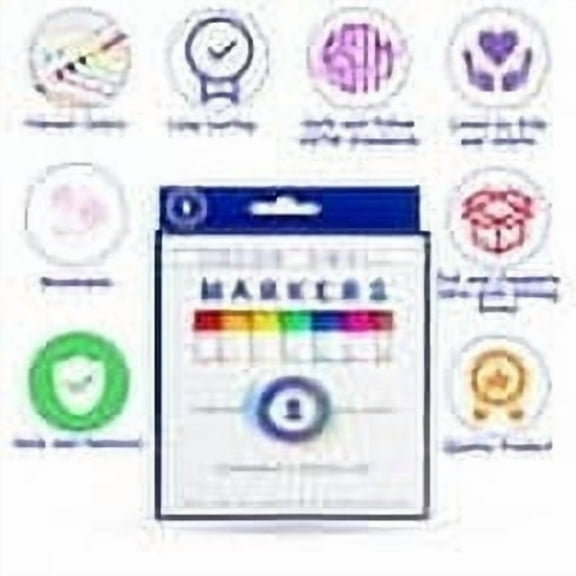 Color Swell Washable Markers, Value Pack of 16 with Broad Point, Assorted Colors