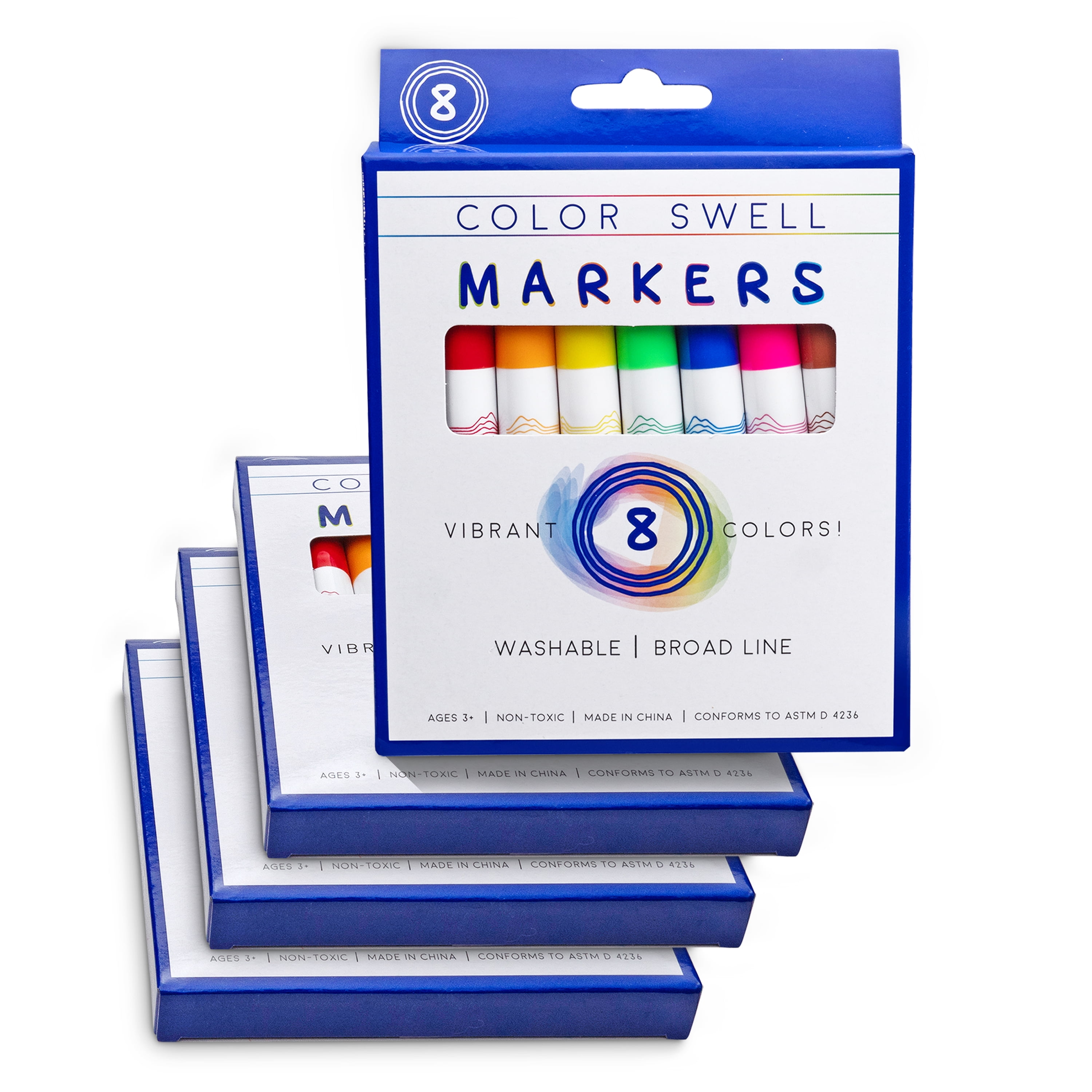 Color Swell Super Tip Washable Markers Bulk Pack 6 Boxes of 8 Vibrant  Colors (48 Total), 1 - Gerbes Super Markets