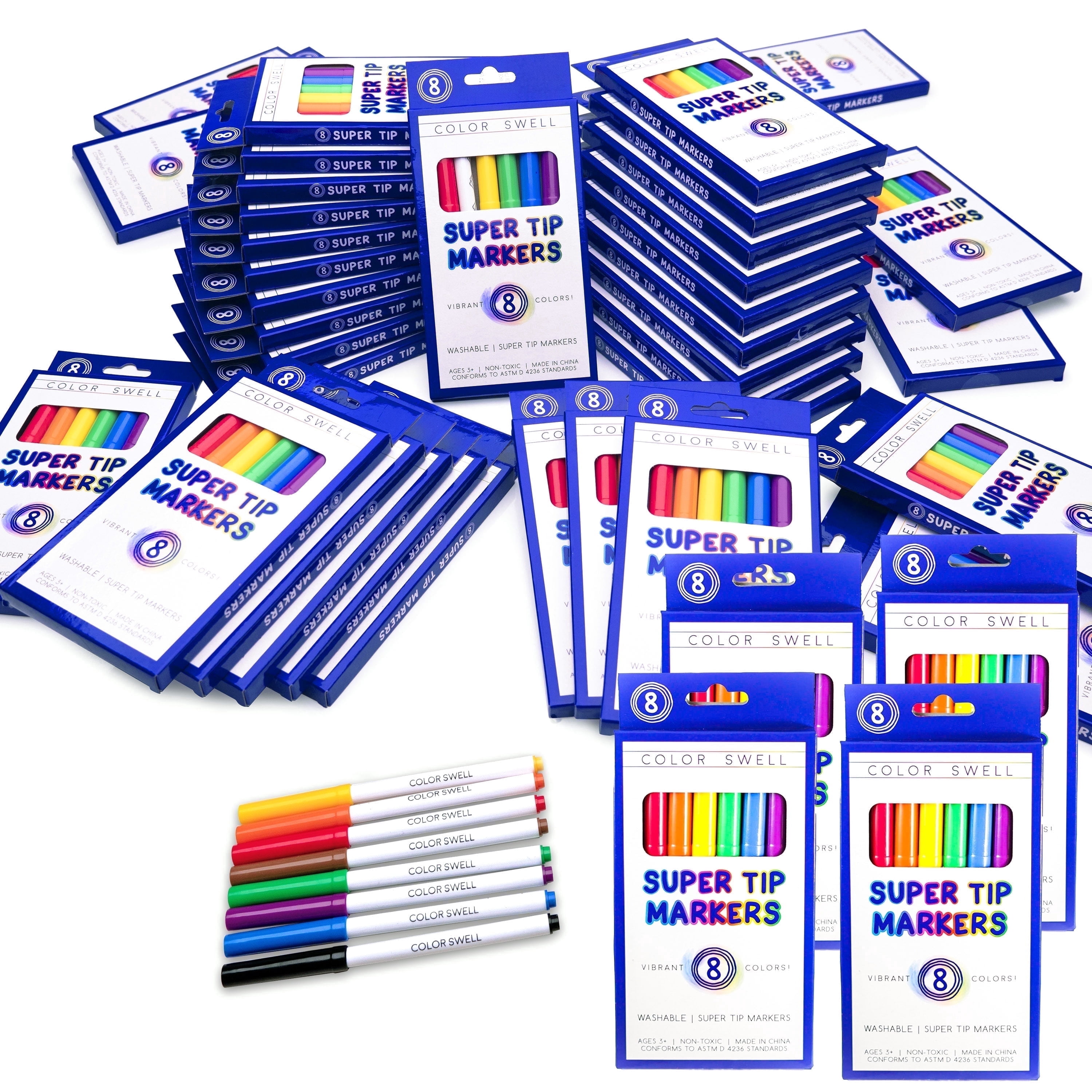 Color Swell Washable Super Tip Markers, Value Pack, 320 Count, 40 Pack