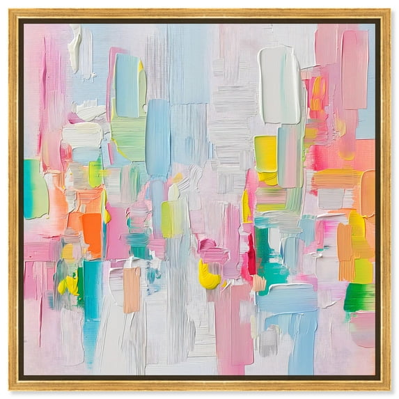 Color Symphony II Canvas Spring Abstracts by Art Remedy, Gold Frame, 40" x 40"