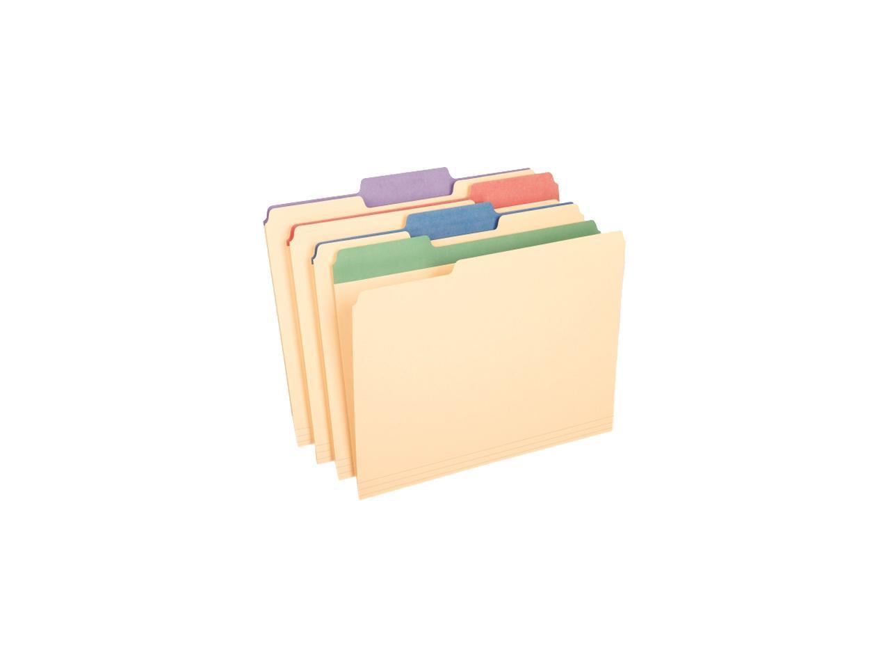 PENDAFLEX Color Tab File Folders 1/3-Cut Tabs, Letter Size, Manila, 50/Box