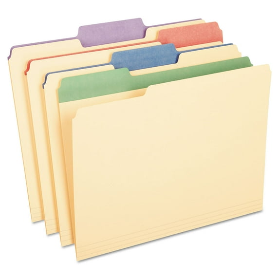 Color Tab File Folders, 1/3-Cut Tabs, Letter Size, Manila, 50/box | Bundle of 5 Boxes