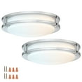 thumbnail image 1 of Ripon 11-inch LED Ceiling Light 2-pack, 5 Color Temperature, Dimmable, Satin Nickel – Design House, 589598, 1 of 26