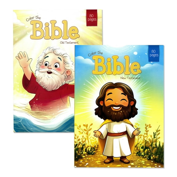 Color The Bible Coloring Book 2 Title, Fun Workbook for Learning Drawing Coloring, 2-Pack