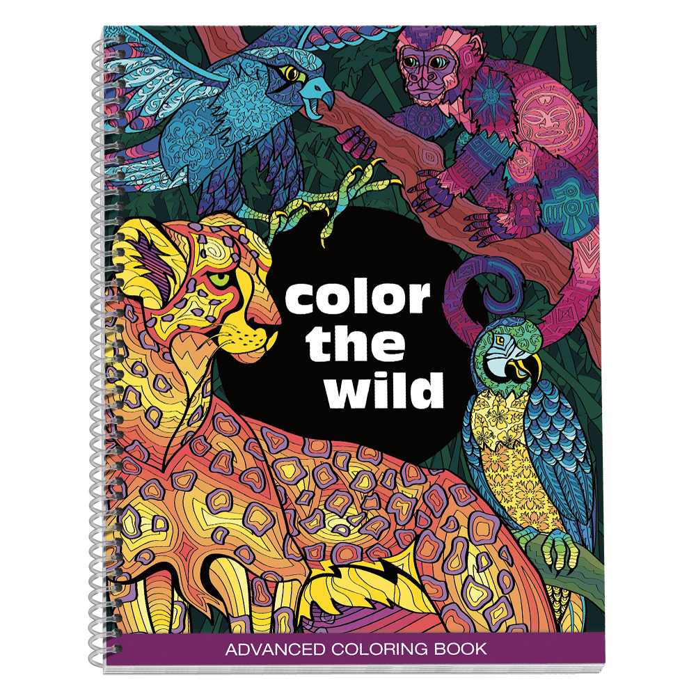 Color The Wild Adult Coloring Book - 8.5 x 11 inches, Spiral Bound