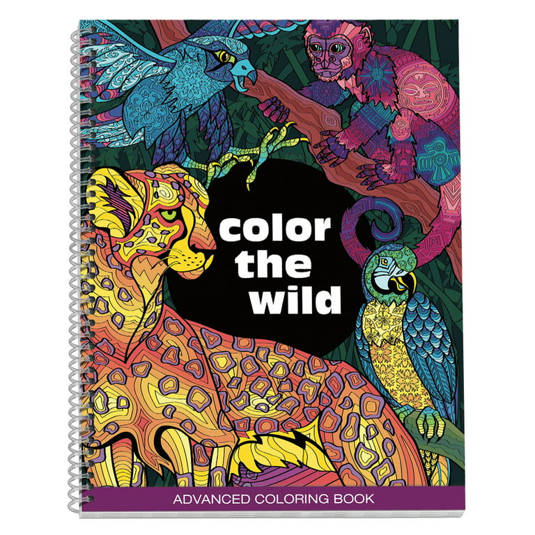 Color The Wild Adult Coloring Book - 8.5 x 11 inches, Spiral Bound, Stress  Relieving, Gift for Sister, Mother, Busy Grown Up 