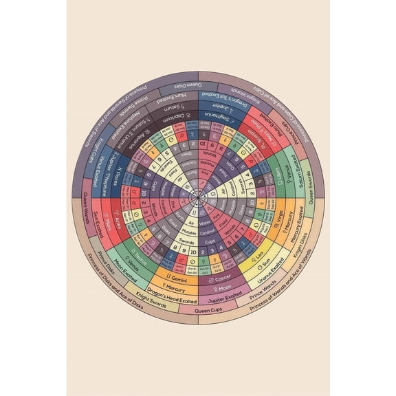 Color Theory Wheel Visual Learning Chart educational vintage home poster