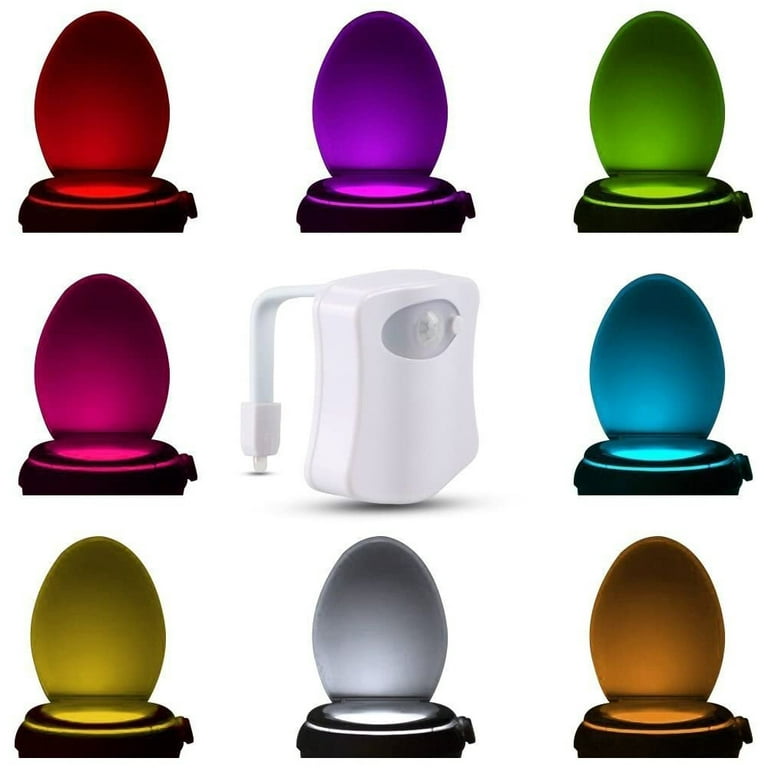8/16-Color Toilet Night Light, Motion Activated Detection Bathroom Bowl  Lights, Unique & Funny Birthday Gifts Idea for Dad Teen Boy Kids Men Women,  Cool Fun Gadgets Gag Stocking Stuffers