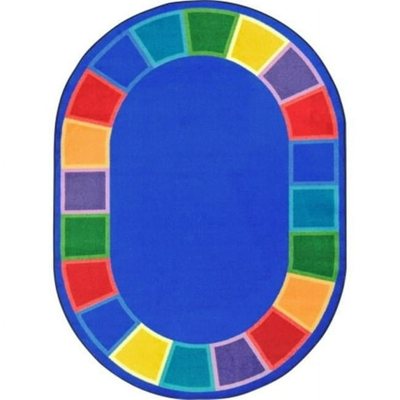 Color Tones Classroom Circle Time Oval Rug  Multi Color - 5 ft. 4 in. x 7 ft. 8 in.