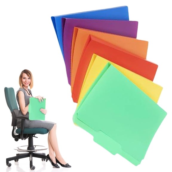 Color Top Label File Folders With 6 Color Categories For Letter Size Document Organization - Rainbow Colors