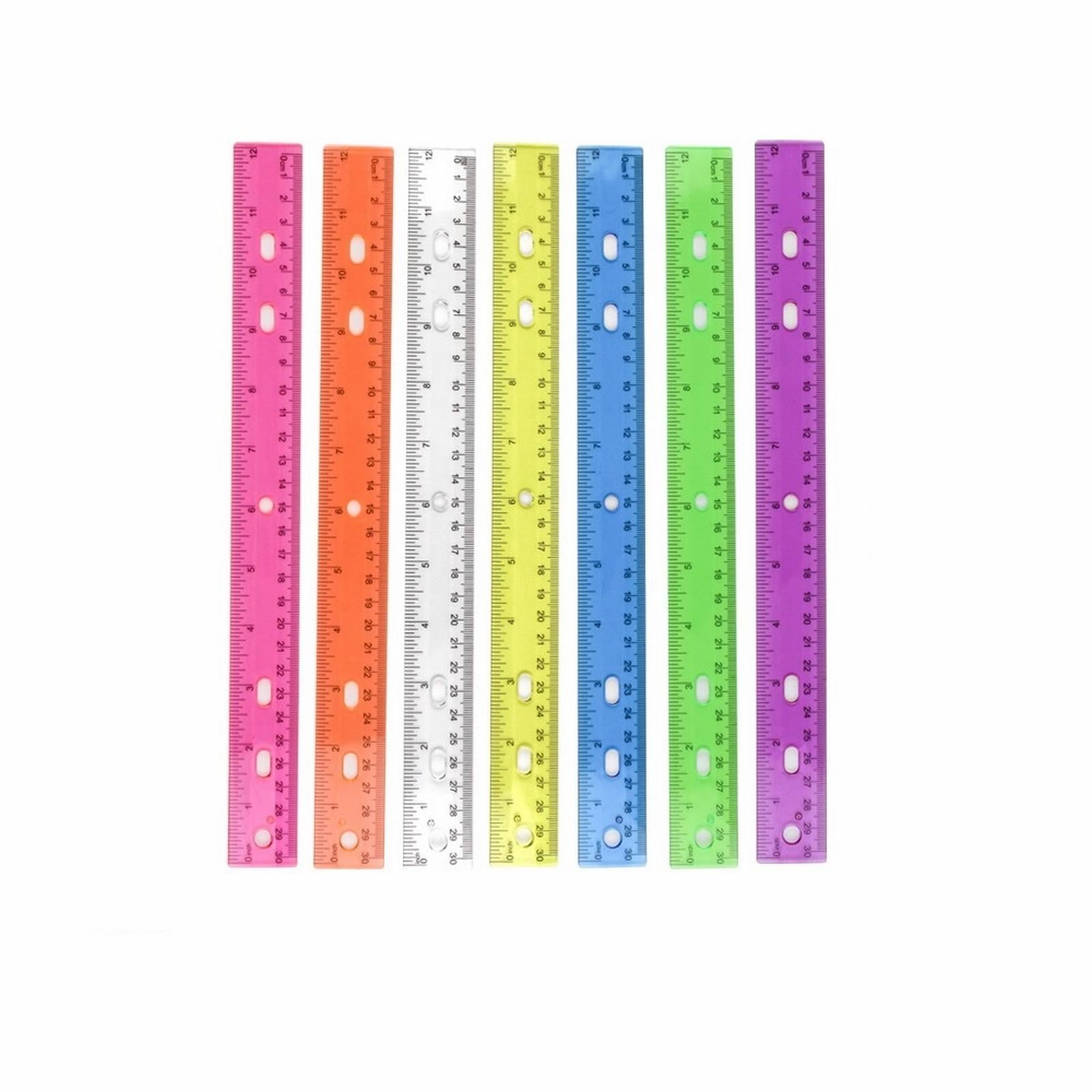 Color Transparent Ruler Plastic Rulers 12 Inch Metric Rulers With ...