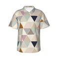 thumbnail image 1 of Color Triangle Hawaiian Shirts For Men, Summer Short-Sleeve Relaxed-Fit Button-Down Shirts Small, 1 of 9