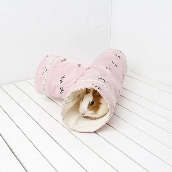 Color Tunnel Hedgehog Hamster Haokey Squirrel Glider Hideaway Hideout Kittens Ferrets Tunnel Hideout Tunnel for Pink 29x10x10CM