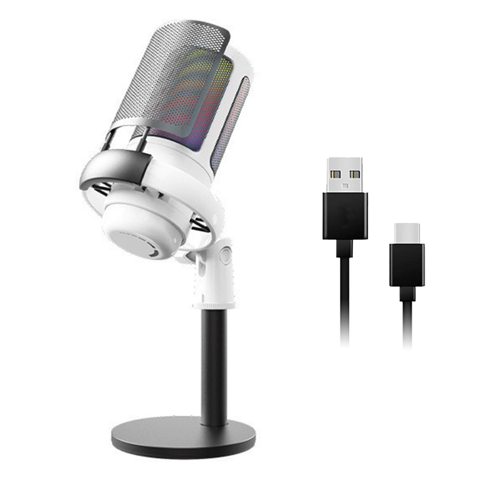 Color USB Microphone for Gaming PC Streaming Podcasting Mute Button Condenser Mic Noise Reduces