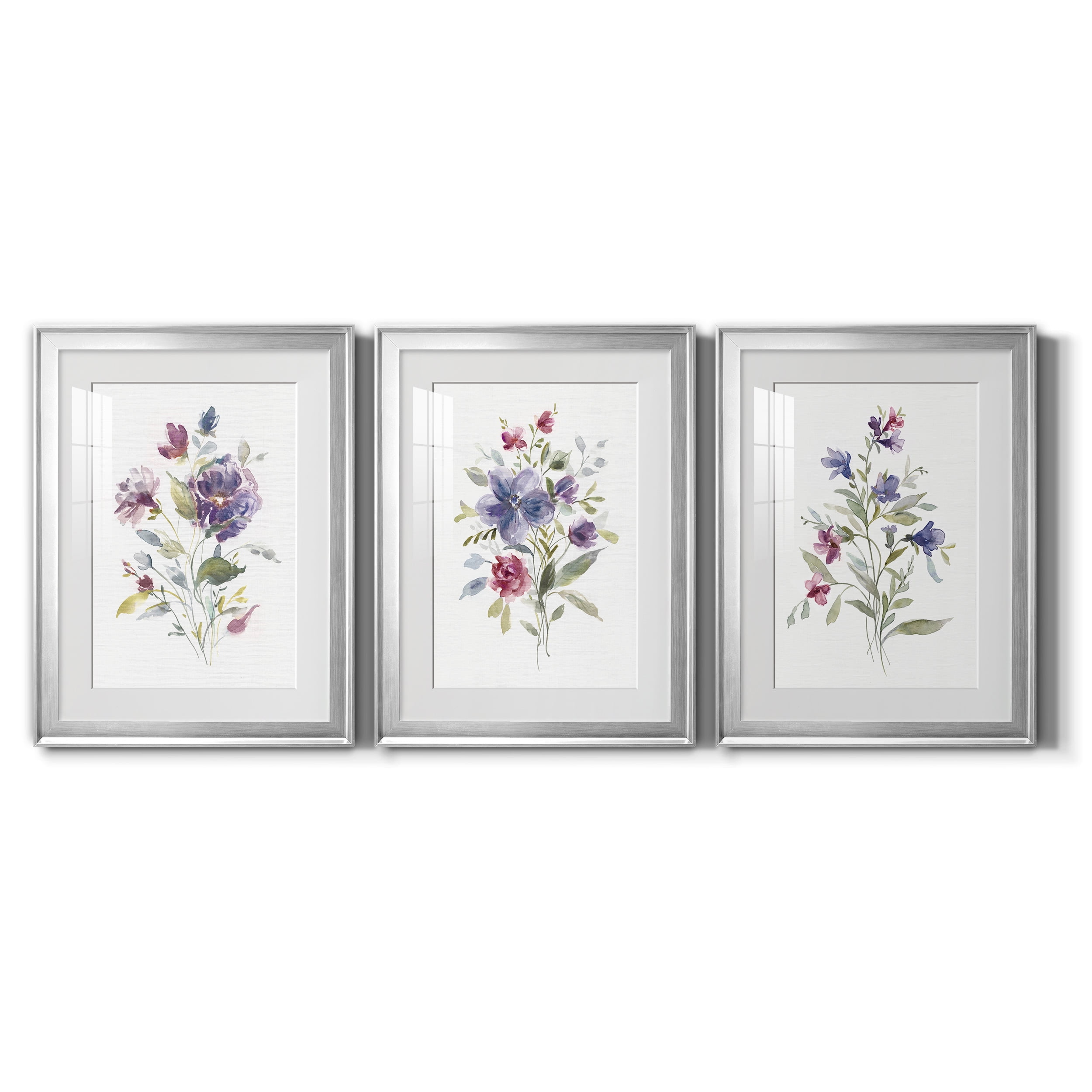 Color Variety I Premium Framed Prints Set of 3 - Ready to Hang - 18 x 24 Each - Silver Frame