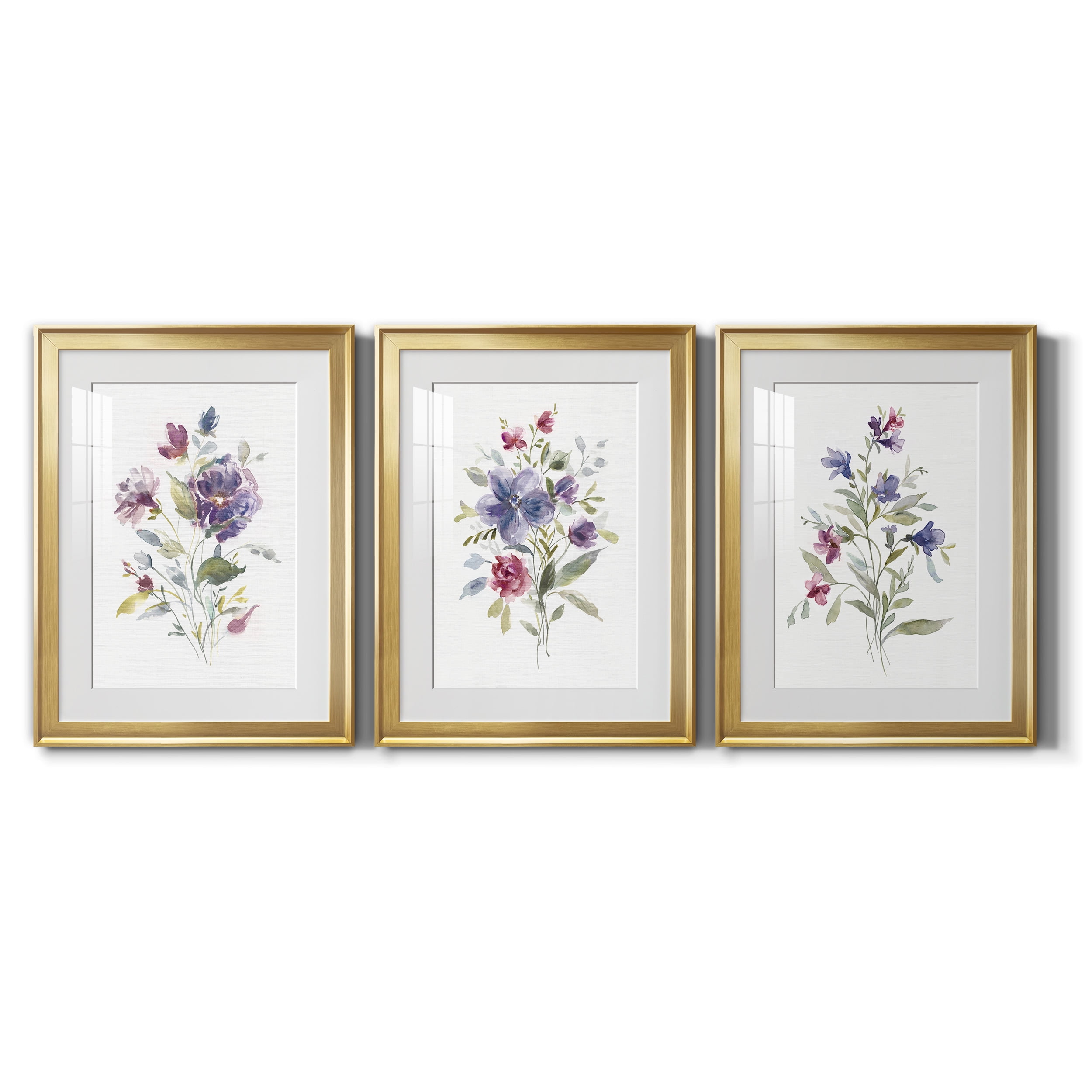 Color Variety I Premium Framed Prints Set of 3 - Ready to Hang - 22 x 30 Each - Gold Frame