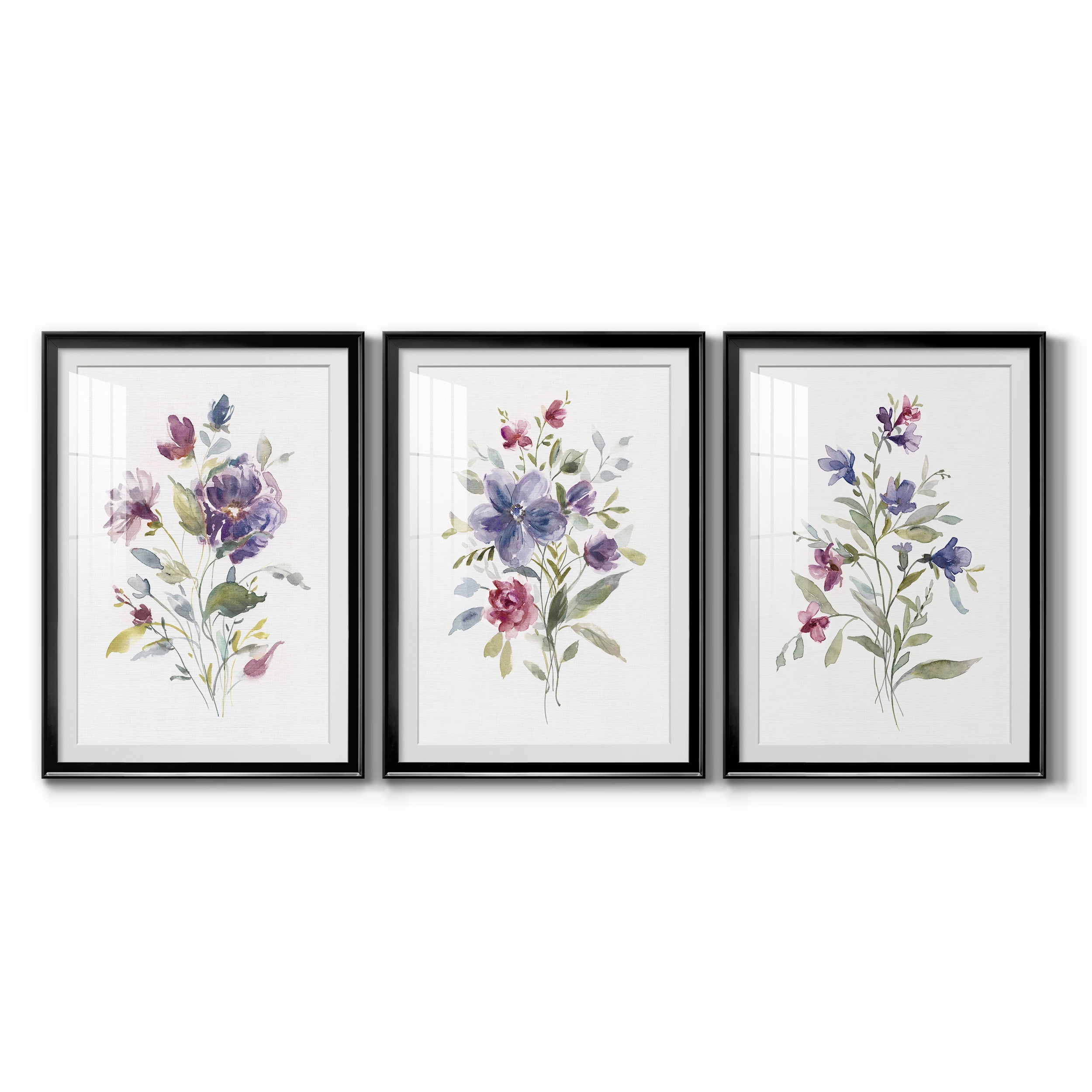 Color Variety I Premium Framed Prints Set of 3 - Ready to Hang - 26.5 x 36.5 Each - Black Frame