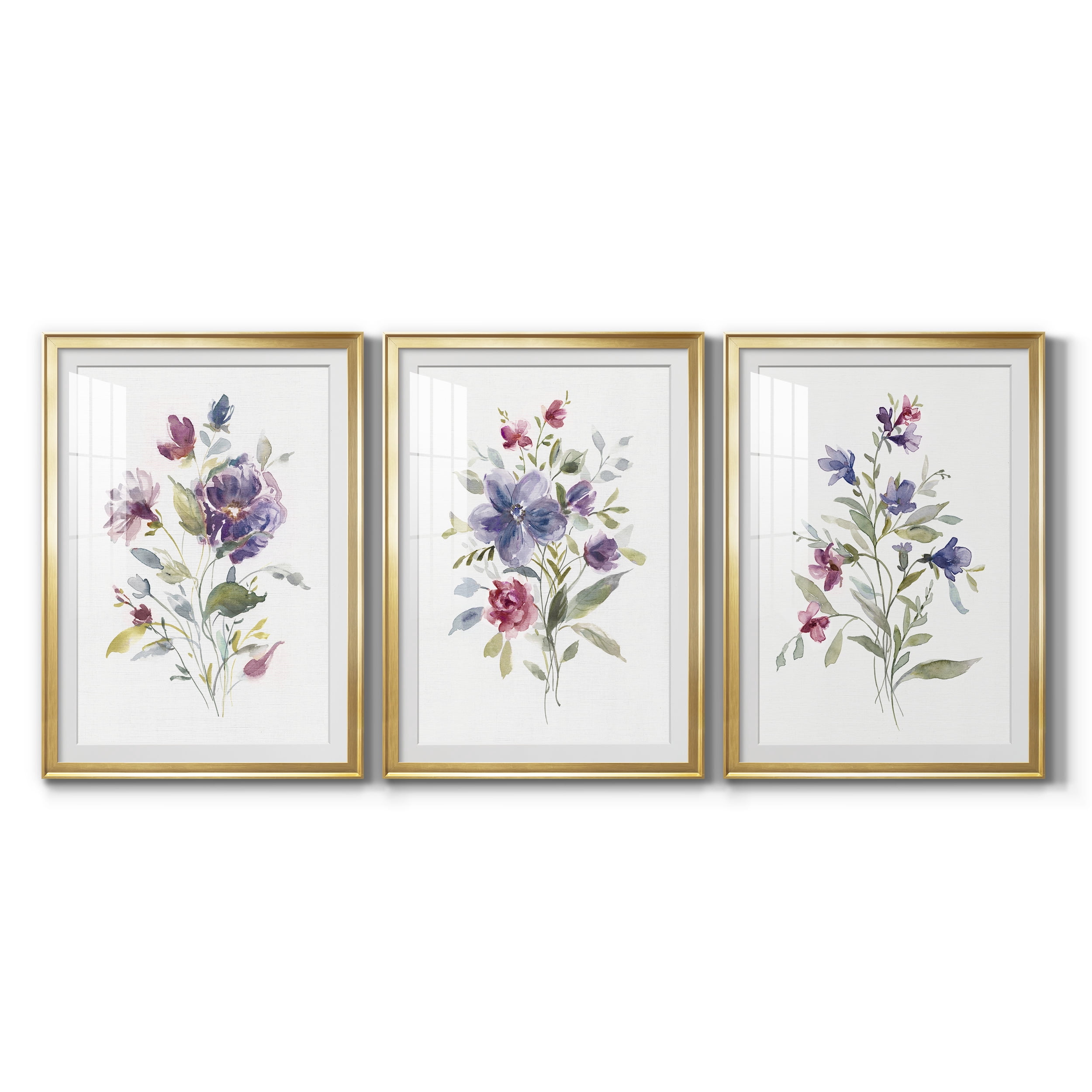 Color Variety I Premium Framed Prints Set of 3 - Ready to Hang - 30.5 x 42.5 Each - Gold Frame