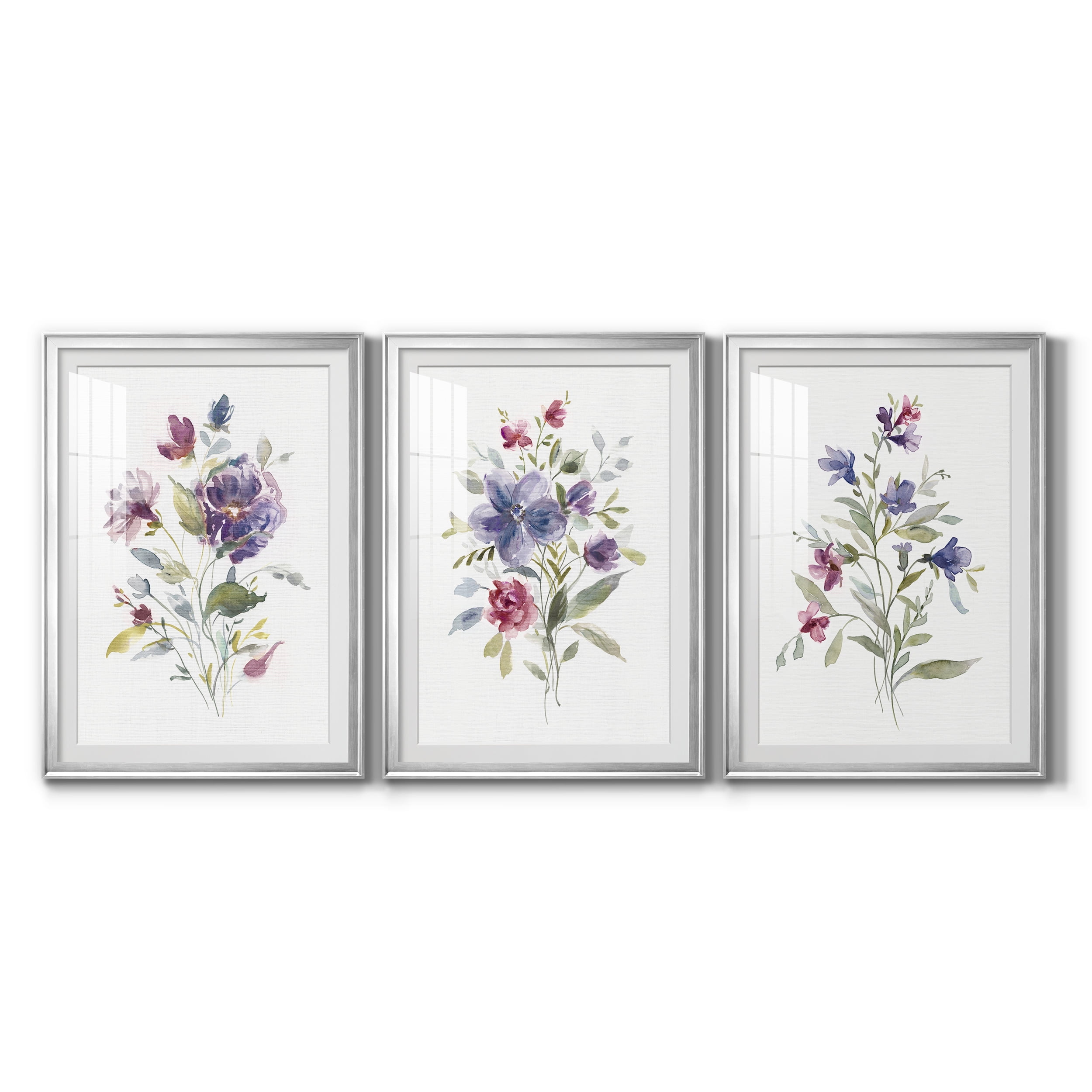 Color Variety I Premium Framed Prints Set of 3 - Ready to Hang - 30.5 x 42.5 Each - Silver Frame