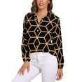 thumbnail image 1 of Color Vintage Geometric Blouse Abstract Art Office Design Blouses Women Fashion Shirt Autumn Long Sleeve Oversized Clothing, 1 of 7