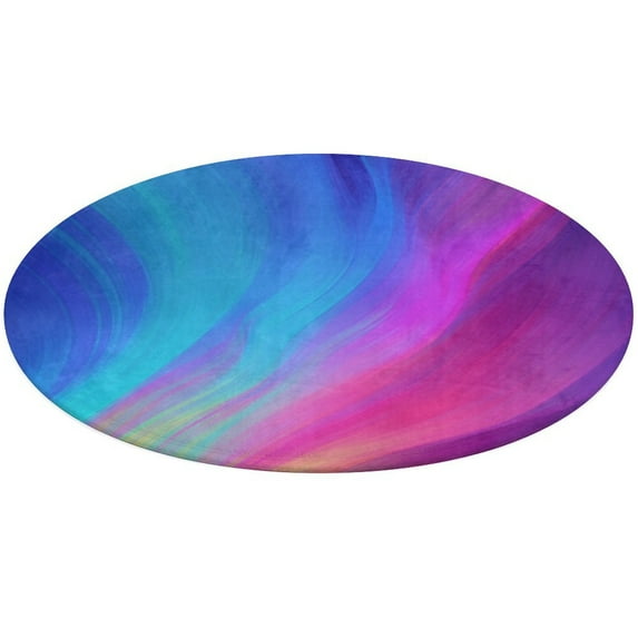 Color Vortex Tie Dyeing Round Rugs -Washable Non-Slip Small Round Area Rug Throw Soft Circle Rugs for Bedroom, Modern Print Indoor Carpet for Entryway Sofa Living Room