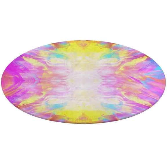 Color Vortex Tie Dyeing Round Rugs -Washable Non-Slip Small Round Area Rug Throw Soft Circle Rugs for Bedroom, Modern Print Indoor Carpet for Entryway Sofa Living Room