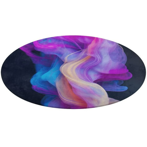 Color Vortex Tie Dyeing Round Rugs -Washable Non-Slip Small Round Area Rug Throw Soft Circle Rugs for Bedroom, Modern Print Indoor Carpet for Entryway Sofa Living Room