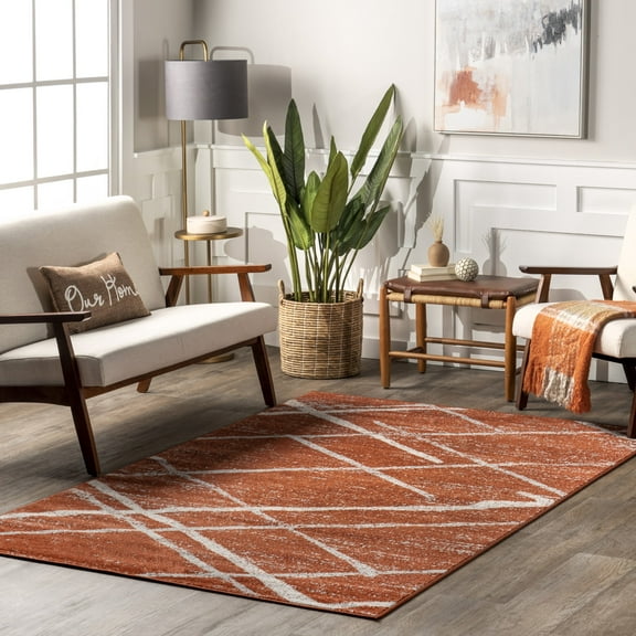 nuLOOM Thigpen Contemporary Area Rug, 4' x 6', Thigpen Dark Orange