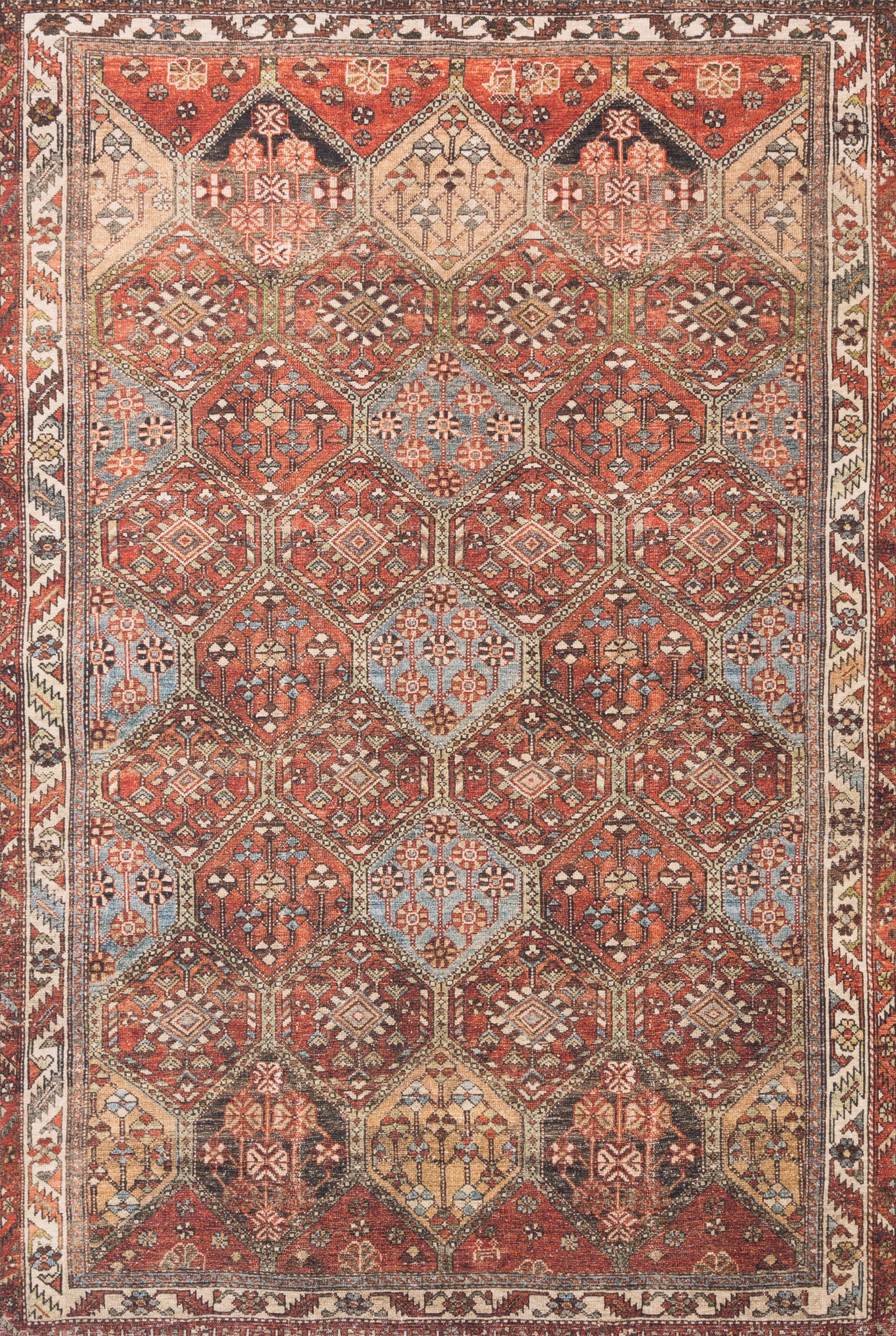 Loloi II Loren Collection LQ-16 Spice / Multi Oriental Area Rug 3'-6" x 5'-6"