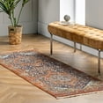 thumbnail image 1 of nuLOOM Oliveira Floral Medallion Fringe Area Rug, 2' 8" x 8', Runner, Oliveira Rust, 1 of 13