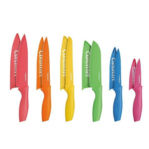 Cuisinart Advantage 12-Piece Ceramic-Coated Knife Set with Blade Guards, Mauve