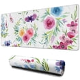 thumbnail image 1 of Color Watercolor Flowers&nbsp;mouse Padswaterproofwashable&nbsp;for Office Home Work GamingmousepadRubber Base Mousepad with Stitched Edges 31.5x11.8inches, 1 of 7