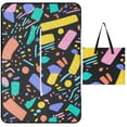 thumbnail image 1 of Color Wave Point Geometry Outdoor Picnic Blanket, Foldable Waterproof Beach Mat, Portable Beach Blanket for Beach Camping, Hiking, Family Concerts, 1 of 8