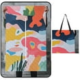 thumbnail image 1 of Color Wave Point Geometry Picnic Blanket Waterproof Outdoor Beach Blanket Hand-held Pad Suitable for Travel, Camping, Beach, Family Gatherings, 1 of 8