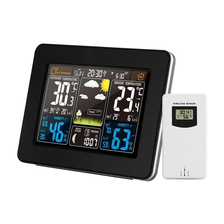 Weather Station With Indoor Outdoor Wireless Sensor, Thermometer