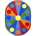 thumbnail image 1 of Joy Carpets Kid Essentials Color Wheel 10'9" x 13'2" Oval Area Rug in Color Multi, 1 of 1