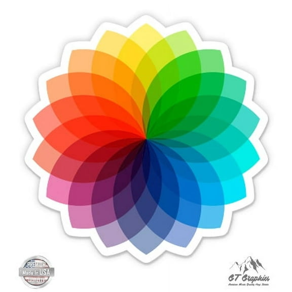 Color Wheel - 3" Vinyl Sticker - For Car Laptop I-Pad Phone Helmet Hard Hat - Waterproof Decal
