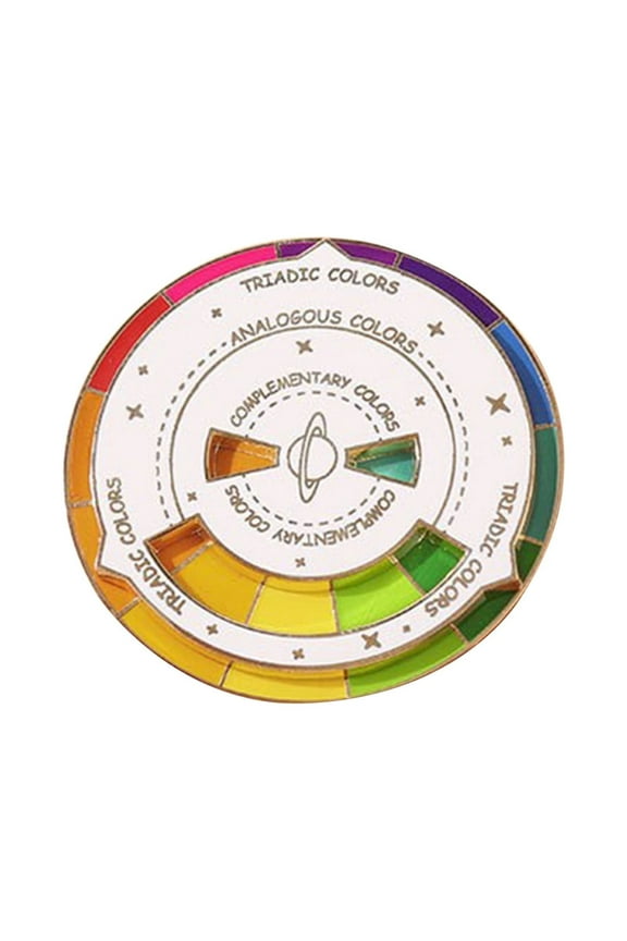 Color Wheel Enamel Pin - Movable Spinning Artist Badge - Unique Artsy Accessory for Painters, Designers & Art Teachers - Fun Creative Gift