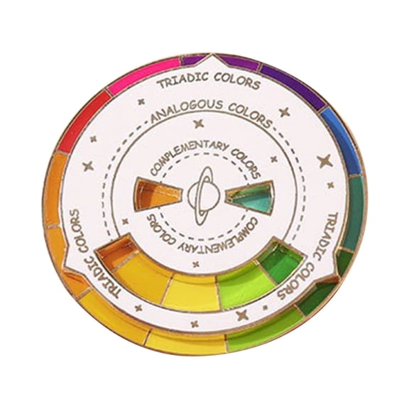 Color Wheel Enamel Pin Wheel Brooch Unique Moving Design Fashion Accessory Jewelry for Women Men
