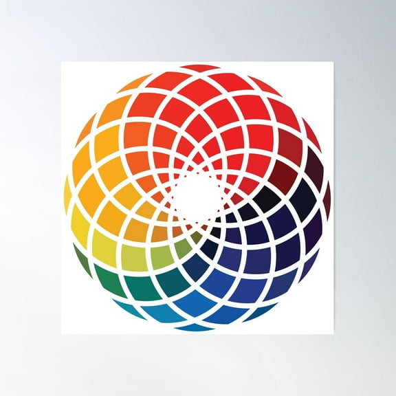 Color Wheel Poster Wall Art, Modern Wall Decor For Living Room Bedroom, 24x24 UNFRAMED