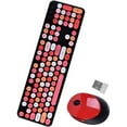 thumbnail image 1 of Color Wireless Keyboard and Mouse Combination Typewriter Key Office Keyboard 2.4GHz Non-delay Connection and Optical Mouse Combination(Red), 1 of 8