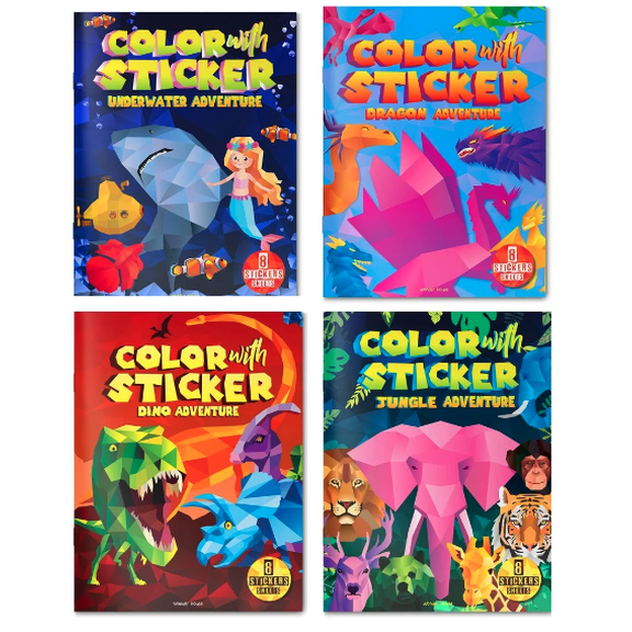 Color With Sticker Activity Book Set : Underwater Adventure;