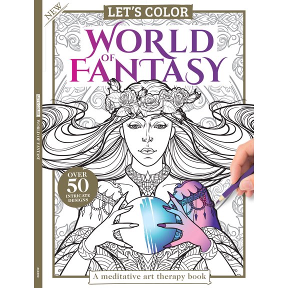 Let's Color - World of Fantasy: Over 50+ Intricate Designs, A Meditative Art Therapy Book, Beautiful, Intricate Fantasy Designs For Stress Relief, Relaxation, Boost Focus, Inspire Creativity & More!